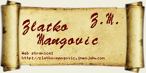 Zlatko Mangović vizit kartica